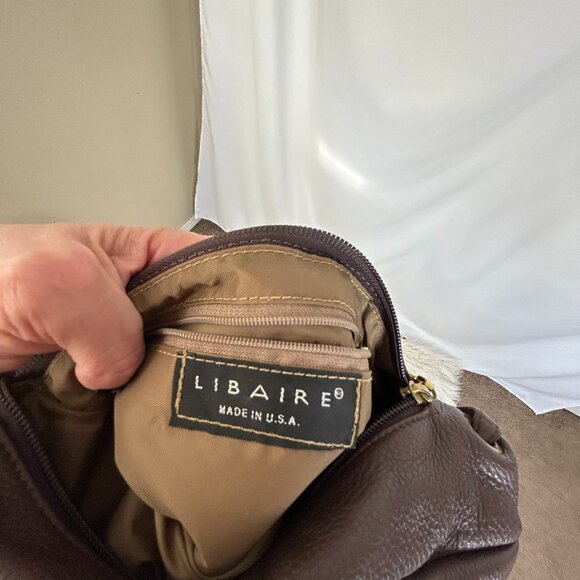 Libaire USA Pebbled Leather Backpack Bag Chocolate Brown - Picture 5 of 5